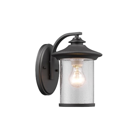 Supershine 10 in. Lighting Liam Transitional 1 Light Black Outdoor Wall Sconce - Textured Black SU2542811